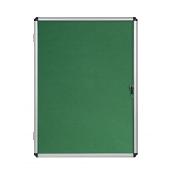 Bi-Office Enclore Display Case; Green Felt Surface; Lockable Acrylic Door; Aluminium Frame; 1160x981mm - 15x A4