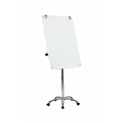 Bi-Office Prime Glass Mobile Easel; Drywipe Magnetic Surface; 70x100cm; Chrome Structure