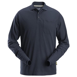 Snickers 2608 Long Sleeve Pique Shirt Navy Large