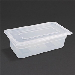 Vogue Polypropylene 1/3 Gastronorm Container with Lid 100mm (4 pack)