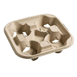 Moulded Pulp Fibre Four Cup Carrier (180 pack)