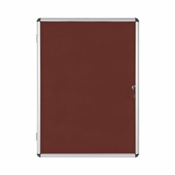Bi-Office Enclore Display Case; Burgundy Felt Surface; Lockable Acrylic Door; Aluminium Frame; 1160x981mm - 15x A4