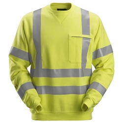 Snickers 2863 Protecwork Sweatshirt High Visibility Class 3 Yellow Small
