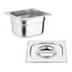 Vogue Stainless Steel Gastronorm Tray Set with Lids 1/6 (4 pack)