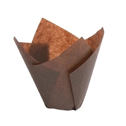 Matfer Bourgeat Tulip Muffin Cases Brown 80x50mm (200 Pack)