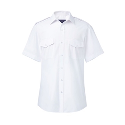 Brook Taverner Orion Slim Fit Short Sleeve Pilot Shirt White 17 Collar 7824A