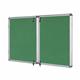 Bi-Office Enclore Display Case; Green Felt Surface; 2 Lockable Acrylic Doors; Aluminium Frame; 2430x1230mm - 40x A4