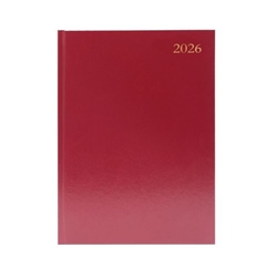 5 Star Desk Diary Day Per Page Appointment A5 Burgundy 2026 KFA51ABG26