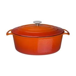 Vogue Orange Oval Casserole Dish 6Ltr