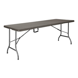 Bolero Rattan Rectangular Centre Folding Table Brown 6ft