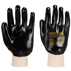 Portwest PVC Knitwrist L Blk (Pack of 12)
