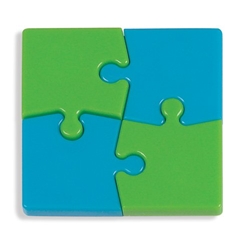 Bi-Office Puzzle Magnet - Blue/Green [Pack of 4]