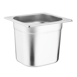 Vogue Stainless Steel Gastronorm Tray Set with Lids 1/6 (6 pack)
