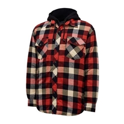 Hard Yakka Quilted Flannel Shacket Red XL
