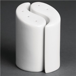 Olympia Whiteware Yin Yang Salt and Pepper Sets 95mm (12 pack)