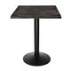 Bolero Pre-drilled Square Tabletop Vintage Black 700mm
