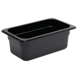 Vogue Polycarbonate 1/4 Gastronorm Container 100mm Black