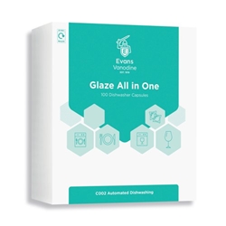 Glaze All in One Dishwasher Capsules Built In Salt Action Glass Protection + Rinseaid (Pack of 500)