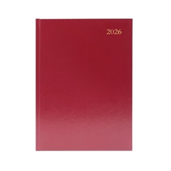 5 Star Desk Diary 2 Day Per Page A5 Burgundy 2026 KFA52BG26