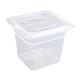 Vogue Polypropylene 1/6 Gastronorm Container with Lid 150mm (4 pack)
