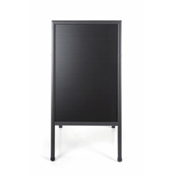 Bi-Office A-Frame Chalkboard; 1200x600cm; Double-Sided Black Surface; Black Wood Frame
