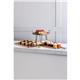 Olympia Round Dish Acacia Wood Metal Handles 345x305x80mm