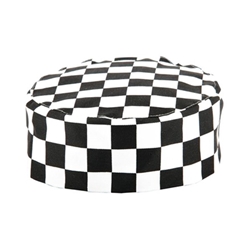 Whites Chefs Skull Cap Big Black & White Check