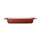 Vogue Red Rectangular Cast Iron Dish 2.8Ltr