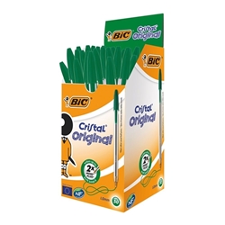 Bic Cristal Ballpoint Pen Medium Green (Pack of 50) 