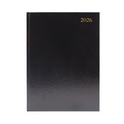 5 Star Desk Diary 2 Page Per Day A4 Black 2026 KF2A4BK26