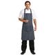 Whites Butchers Stripe Bib Apron with Pocket Blue/White