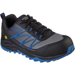 Skechers Work Puxal S1 P SRA ESD Safety Trainer Black/Blue [Size UK 8/ EU 42]