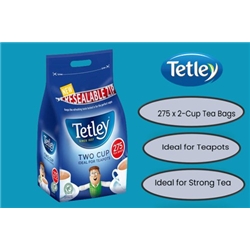 Tetley 2 Cup Tea Bags 275's - PACK (6)