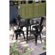 Bolero Bistro Steel Square Table Black 668mm (Single)
