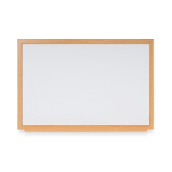 Bi-Office Earth Prime Double-Sided Non-Magnetic Whiteboard; Drywipe Surface; MDF Frame With Oak Finish; 1200x900mm