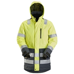 Snickers 1830 Allroundwork High Visibility Waterproof Parka Class 3 Orange/Steel Grey Small