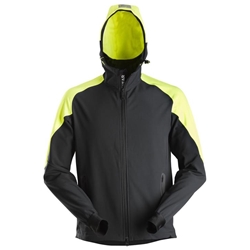 Snickers 8025 Flexiwork Neon Full Zip Hoodie Black/Yellow Large