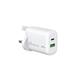 MediaRange GaN Fast Charging Adapter UK Plug 1xUSB-C and 1xUSB-A 25W White MRMA112-UK