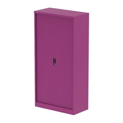 Qube Side Tambour Cupboard With Shelves - Traffic Purple