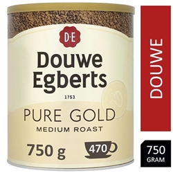 Douwe Egberts Pure Gold Instant Coffee 750g Tin - PACK (6)