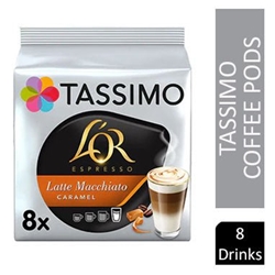 Tassimo L'Or Caramel Latte Pods 16's (8 Drinks) - PACK (5)