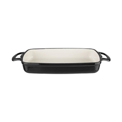 Vogue Black Rectangular Cast Iron Dish 1.8Ltr