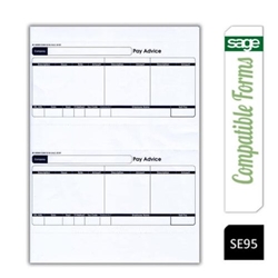 Sage (SE95) 1-Part Laser Pay Advice Forms 500 Sheets/1000 Forms