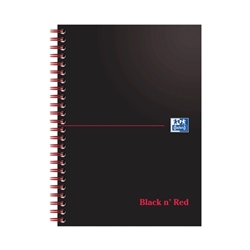 Black n' Red Wirebound Notebook 100 Pages A5 (SINGLE BOOK)