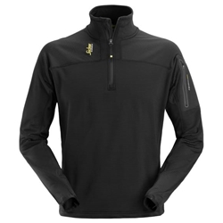 Snickers 9435 Body Mapping Half Zip Micro Fleece Pullover Black Small 