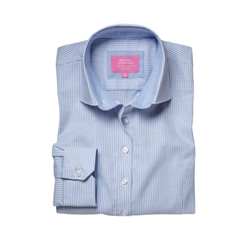 Brook Taverner Mirabel Ladies Ladies Long Sleeve Stretch Oxford Shirt Sky Stripe UK 14 Regular 2361D