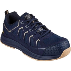 Skechers Work Malad II S1 P SRA ESD Safety Trainer Navy/Tan [Size UK 6/ EU 39.5]