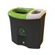 Meridian Recycling Bin Double Mixed Recycling and General Waste 87L Black/Lime/White 81893/6