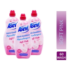 Asevi Fabric Conditioner & Softener Concentrate, 1380ML, 60W, SOFT PINK - PACK (10)