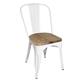 Bolero Bistro Side Chairs with Wooden Seat Pad White (4 pack)